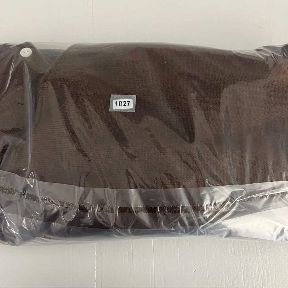 Naadam Textured Merino Wool Blend Long Sleeve Cargo Jumpsuit Chocolate Brown - Picture 5 of 5